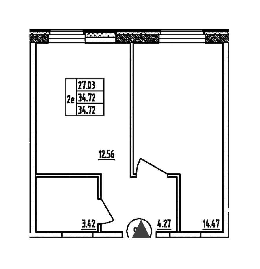 1-комнатная квартира 34.72 м², 13/13 эт., Апарт-отель «Zoom Черная речка»